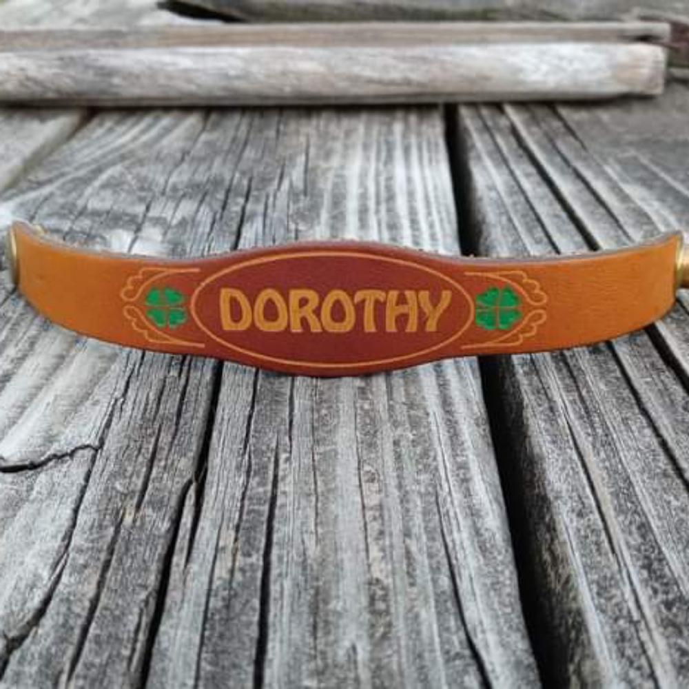 New 1970's Vintage Handmade USA Stamped Name DOROTHY Leather Bracelet